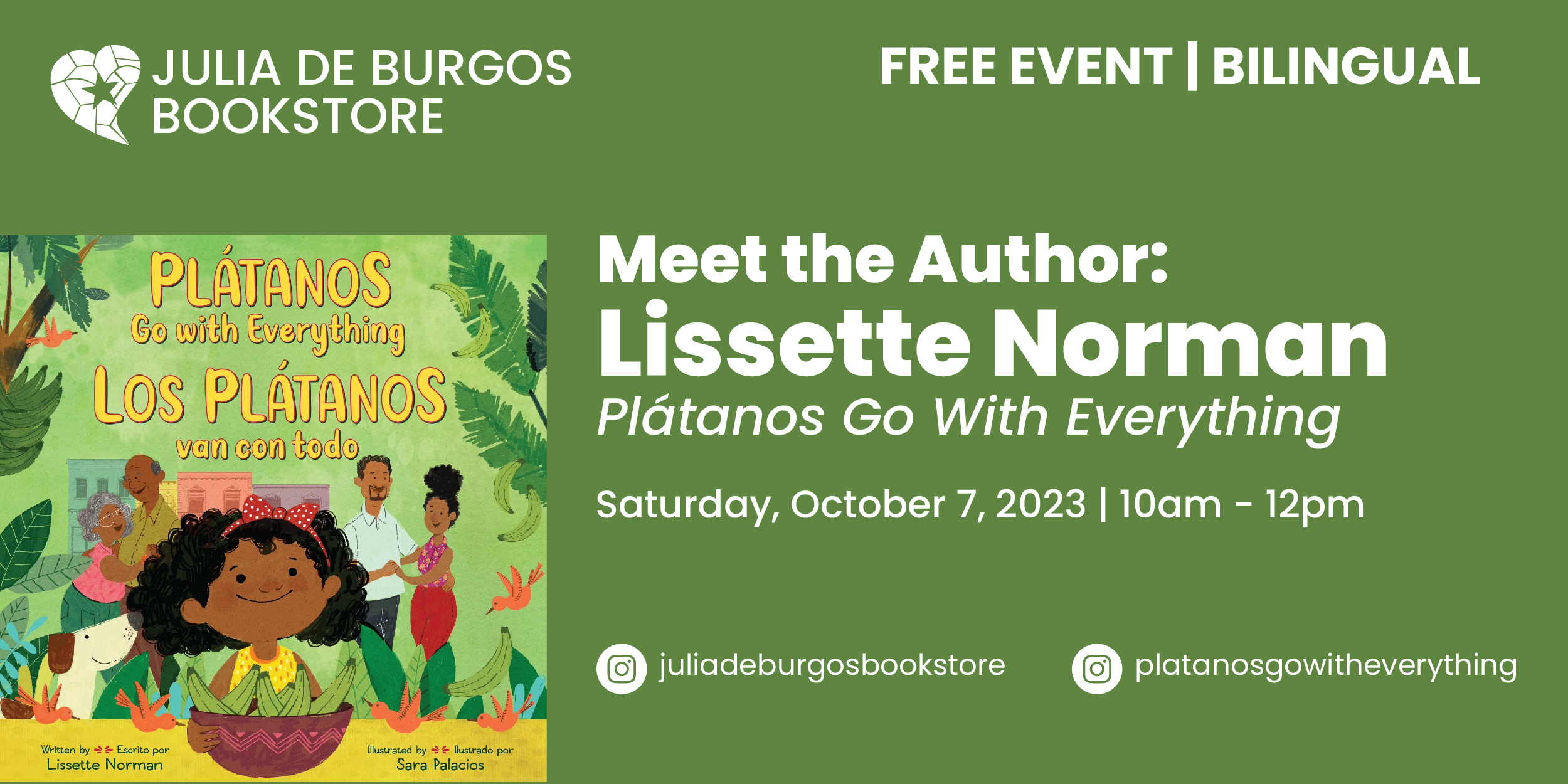 Meet the Author & Storytime: Plátanos Go With Everything