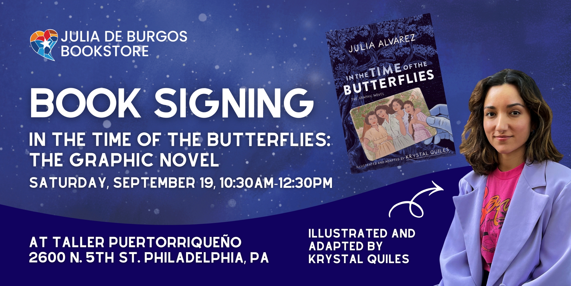 Book Signing In the Time of the Butterflies: The Graphic Novel with Illustrator Krystal Quiles